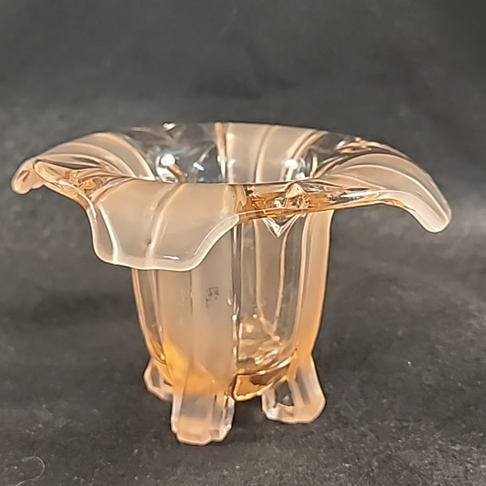 Vintage Sowerby Glass Posy Bowl Pink #2631 Art Deco 1930's Flower Vase Candy